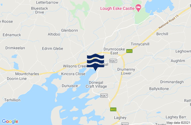 Mappa delle Getijden in Donegal, Ireland