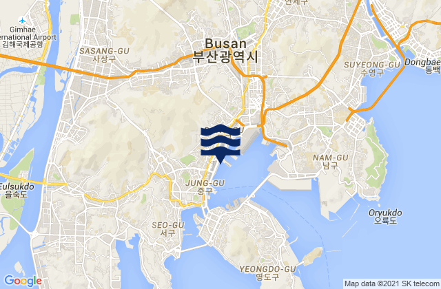 Mappa delle Getijden in Dong-gu, South Korea
