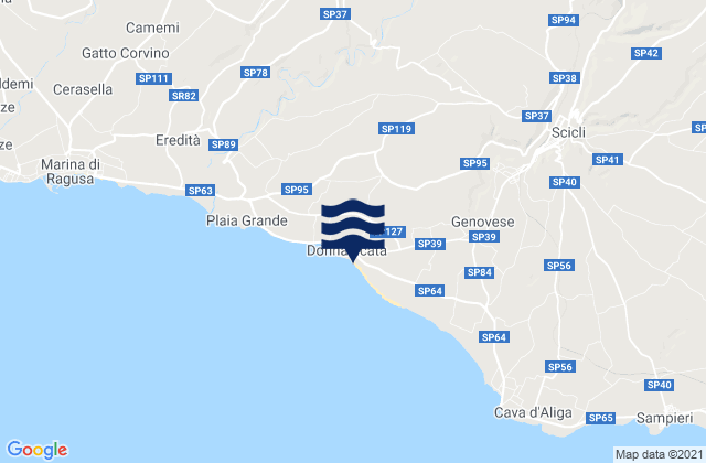 Mappa delle Getijden in Donnalucata, Italy