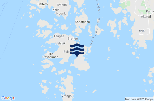 Mappa delle Getijden in Donsö, Sweden