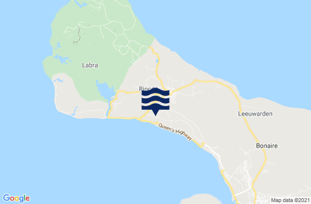 Mappa delle Getijden in Dorp Rincón, Bonaire, Saint Eustatius and Saba 