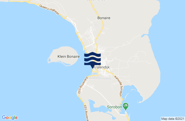 Mappa delle Getijden in Dorp Tera Kora, Bonaire, Saint Eustatius and Saba 