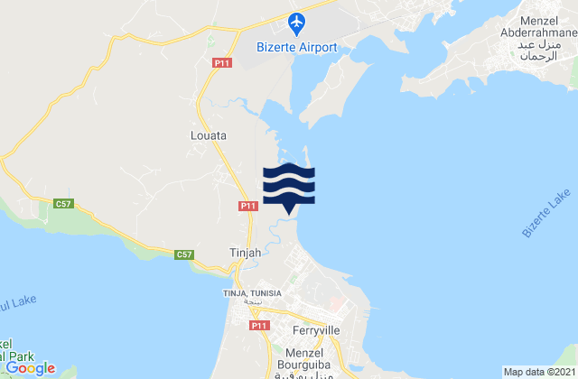 Mappa delle Getijden in Douar Tindja, Tunisia