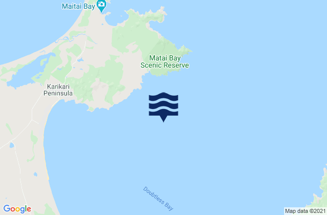 Mappa delle Getijden in Doubtless Bay, New Zealand