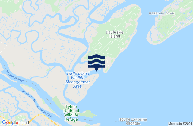 Mappa delle Getijden in Doughboy Island, United States