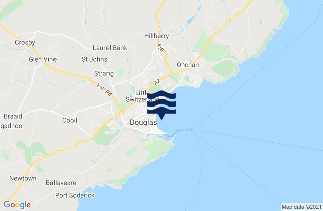Mappa delle Getijden in Douglas - Central Beach, United Kingdom