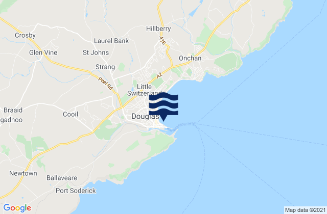 Mappa delle Getijden in Douglas, Isle of Man