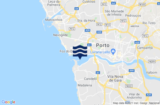 Mappa delle Getijden in Douro, Portugal