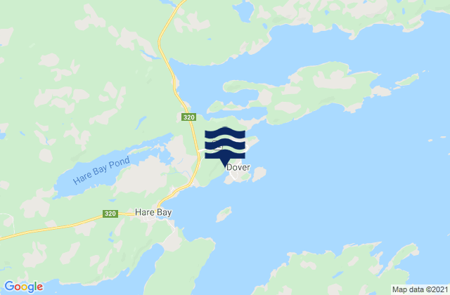 Mappa delle Getijden in Dover-Wellington, Canada