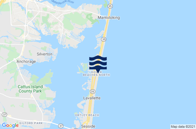Mappa delle Getijden in Dover Beaches North, United States