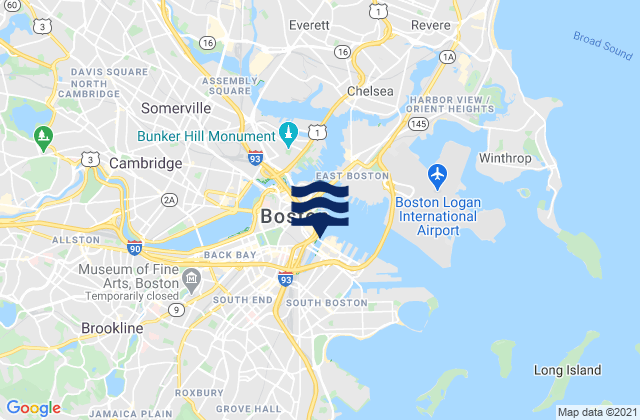 Mappa delle Getijden in Dover St. Bridge, United States