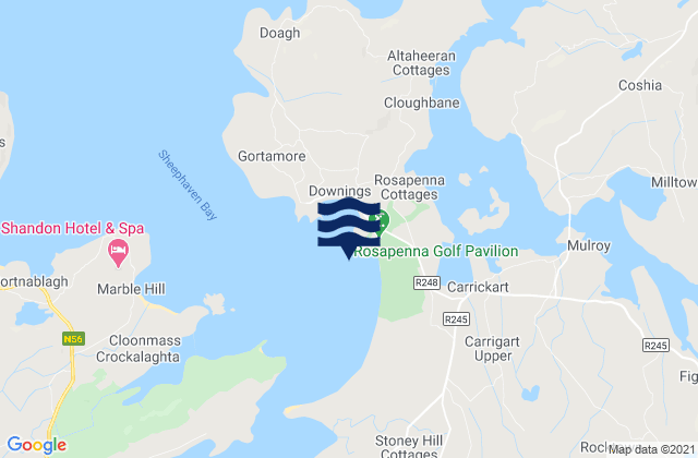 Mappa delle Getijden in Downings Bay, Ireland