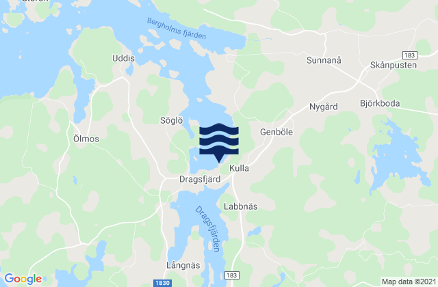 Mappa delle Getijden in Dragsfjärd, Finland