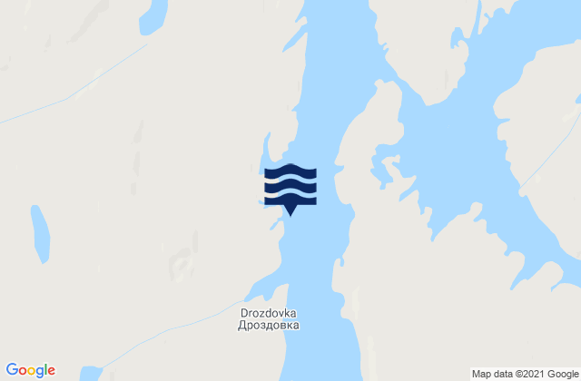 Mappa delle Getijden in Drozdovka Bay, Russia