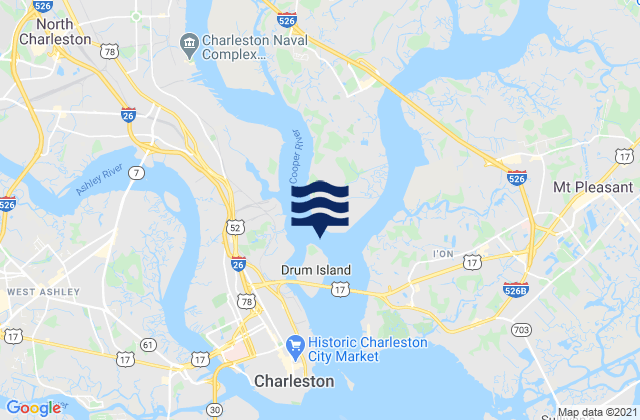 Mappa delle Getijden in Drum Island Reach off Drum I. Buoy 45, United States