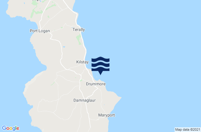 Mappa delle Getijden in Drummore Bay, United Kingdom