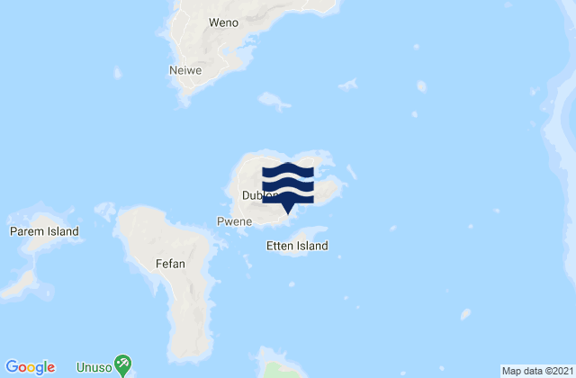 Mappa delle Getijden in Dublon Island Truk Islands, Micronesia