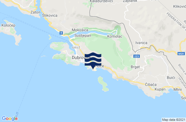Mappa delle Getijden in Dubrovnik, Croatia
