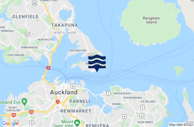 Mappa delle Getijden in Duders Beach, New Zealand