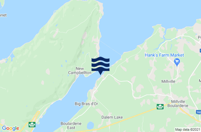 Mappa delle Getijden in Duffus Point, Canada
