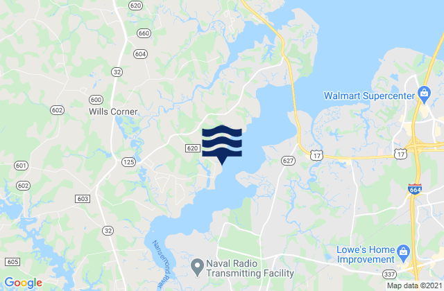 Mappa delle Getijden in Dumpling Island, United States