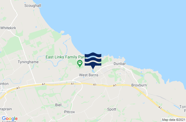 Mappa delle Getijden in Dunbar/Belhaven Bay, United Kingdom