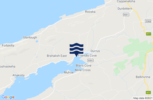 Mappa delle Getijden in Dunbeacon Harbour, Ireland