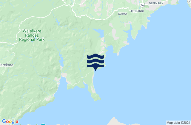 Mappa delle Getijden in Duncan Bay, New Zealand