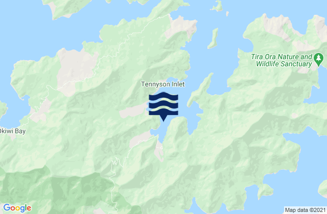 Mappa delle Getijden in Duncan Bay, New Zealand