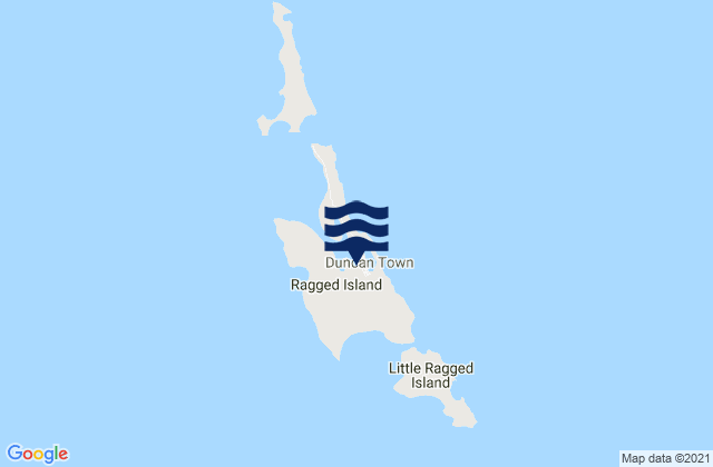 Mappa delle Getijden in Duncan Town, Bahamas
