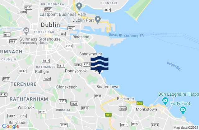 Mappa delle Getijden in Dundrum, Ireland