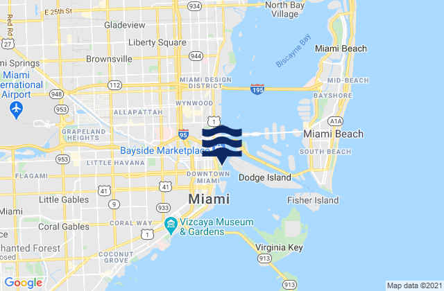 Mappa delle Getijden in Dunes Hotel (Miami), United States