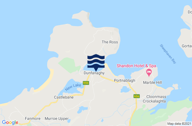 Mappa delle Getijden in Dunfanaghy, Ireland