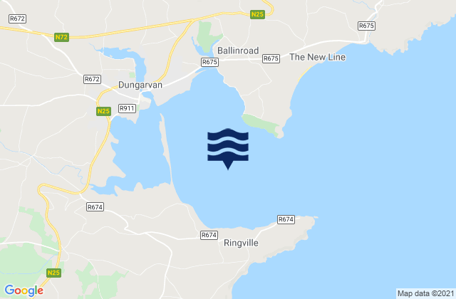 Mappa delle Getijden in Dungarvan Harbour, Ireland