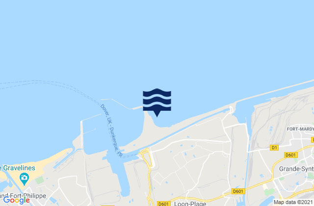 Mappa delle Getijden in Dunkerque Ouest, France