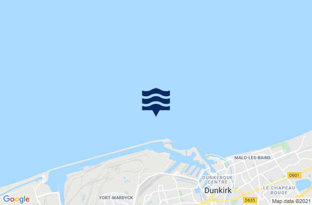 Mappa delle Getijden in Dunkerque Port Est, France
