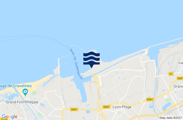 Mappa delle Getijden in Dunkerque Port Ouest, France