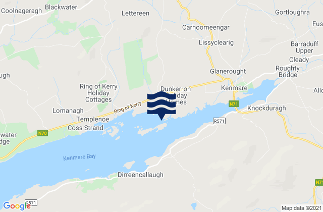 Mappa delle Getijden in Dunkerron Island West, Ireland