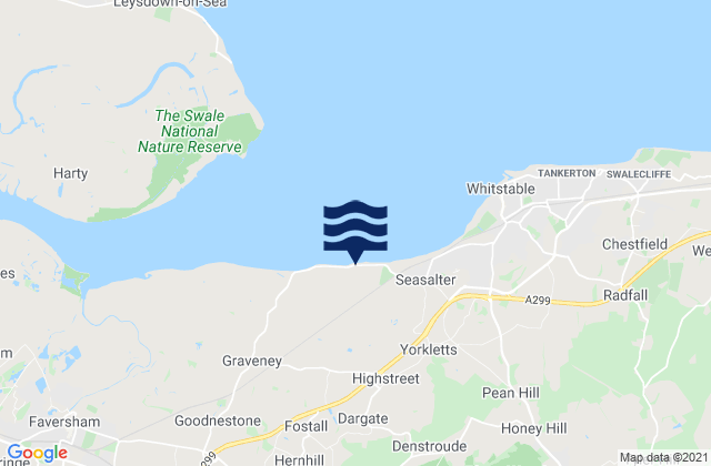 Mappa delle Getijden in Dunkirk, United Kingdom