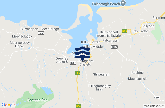 Mappa delle Getijden in Dunlewy, Ireland
