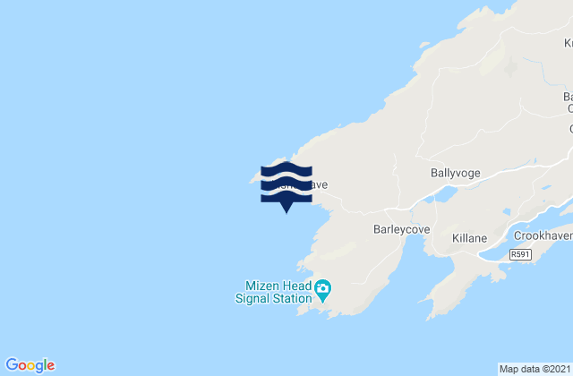 Mappa delle Getijden in Dunlough Bay, Ireland