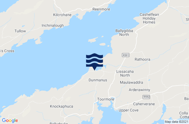 Mappa delle Getijden in Dunmanus Harbour, Ireland