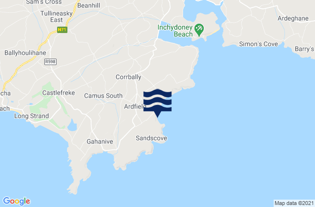 Mappa delle Getijden in Dunnycove Bay, Ireland