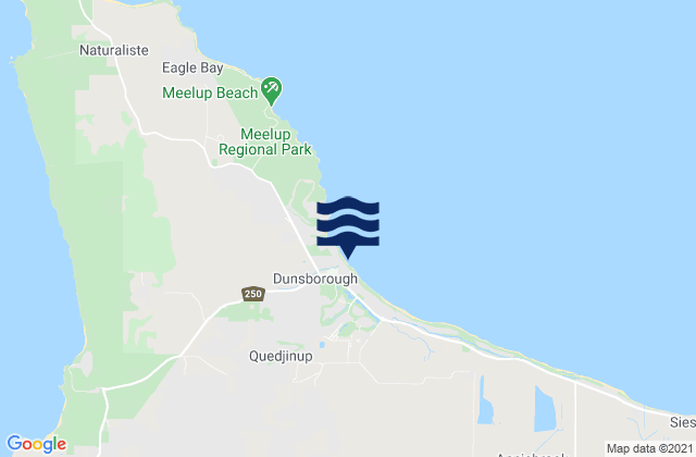 Mappa delle Getijden in Dunsborough Beach, Australia