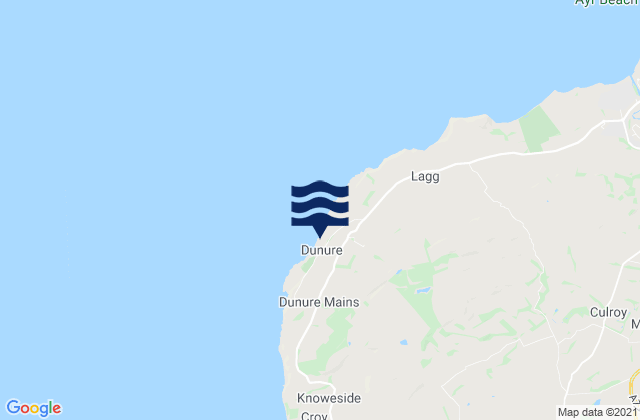Mappa delle Getijden in Dunure Beach, United Kingdom
