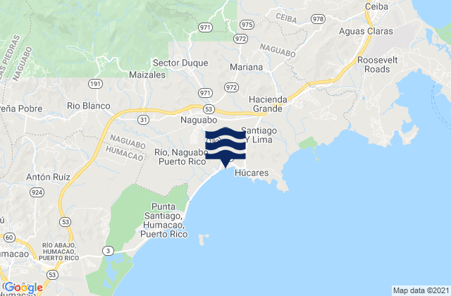 Mappa delle Getijden in Duque Barrio, Puerto Rico
