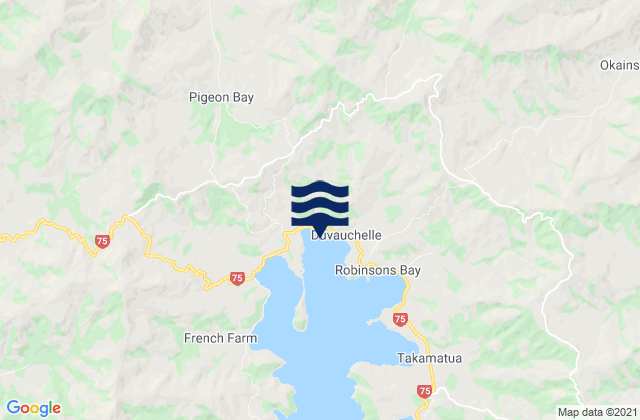 Mappa delle Getijden in Duvauchelle Bay, New Zealand