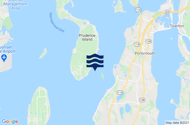 Mappa delle Getijden in Dyer Island west of, United States