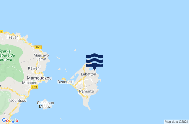 Mappa delle Getijden in Dzaoudzi, Mayotte
