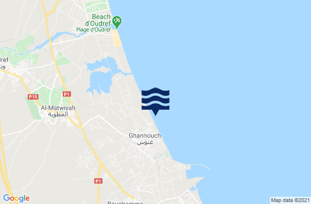 Mappa delle Getijden in Délégation de Gabès Ouest, Tunisia